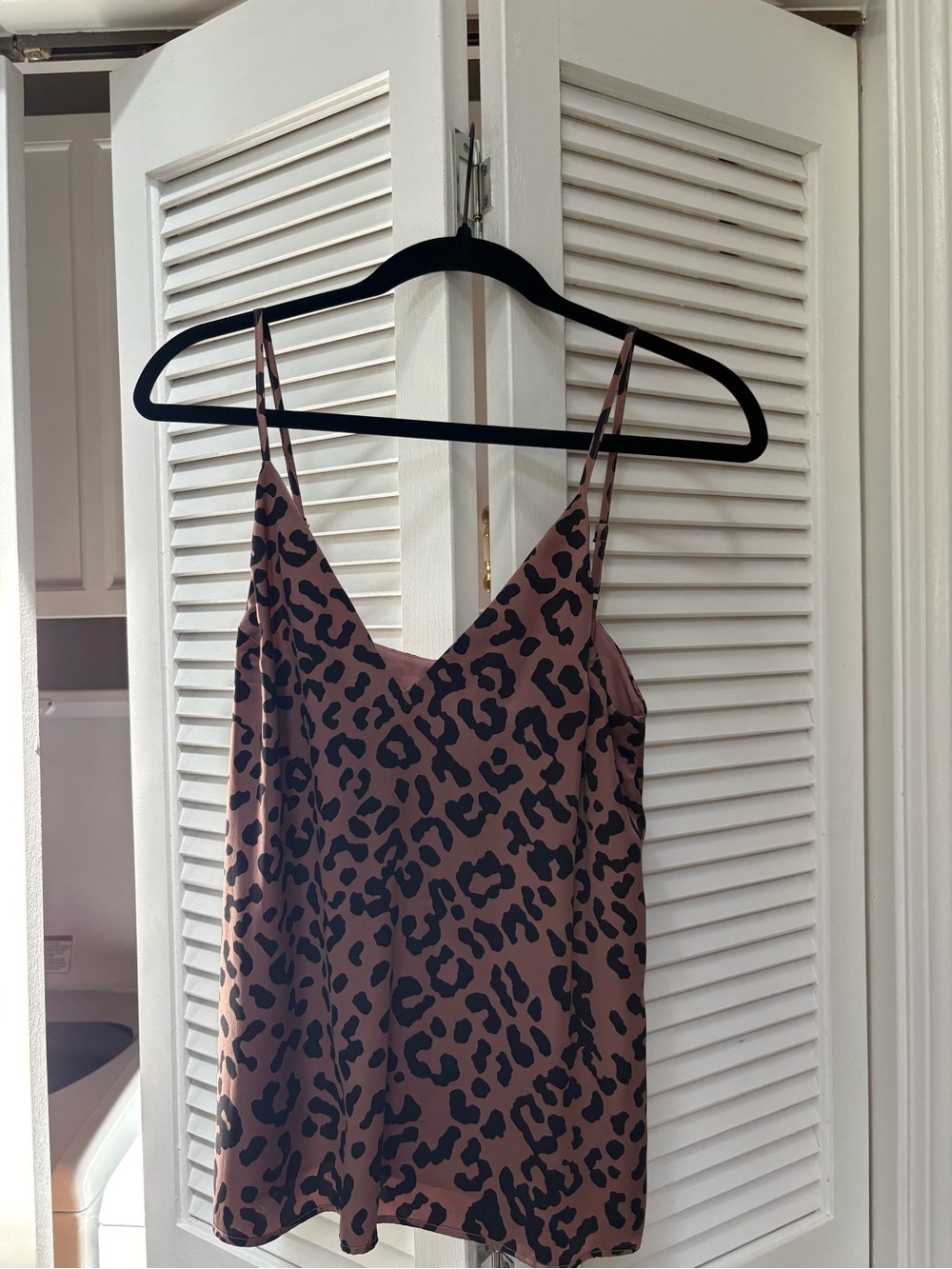 Cami NYC Leopard Print V-Neck Slip cami in Mauve and Black